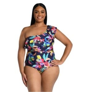 La Blanca By The Sea One Shoulder Ruffle Mio 22W